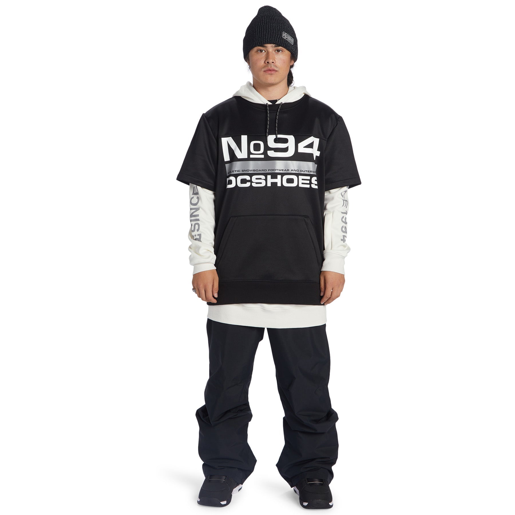 DC DRYDEN HOODIE グレー/ブラック DC Dryden Hoodie 2025 | Snowboard Layering Australia